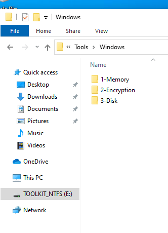 Memory folder structure
