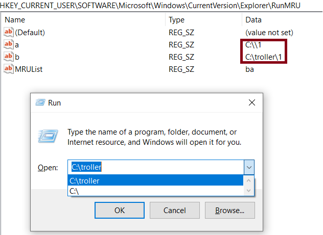 RunMRU Registry Key — Most Recently Used Commands
