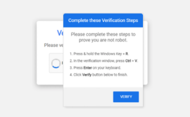 ClickFix — Complete These Verification Steps instructions