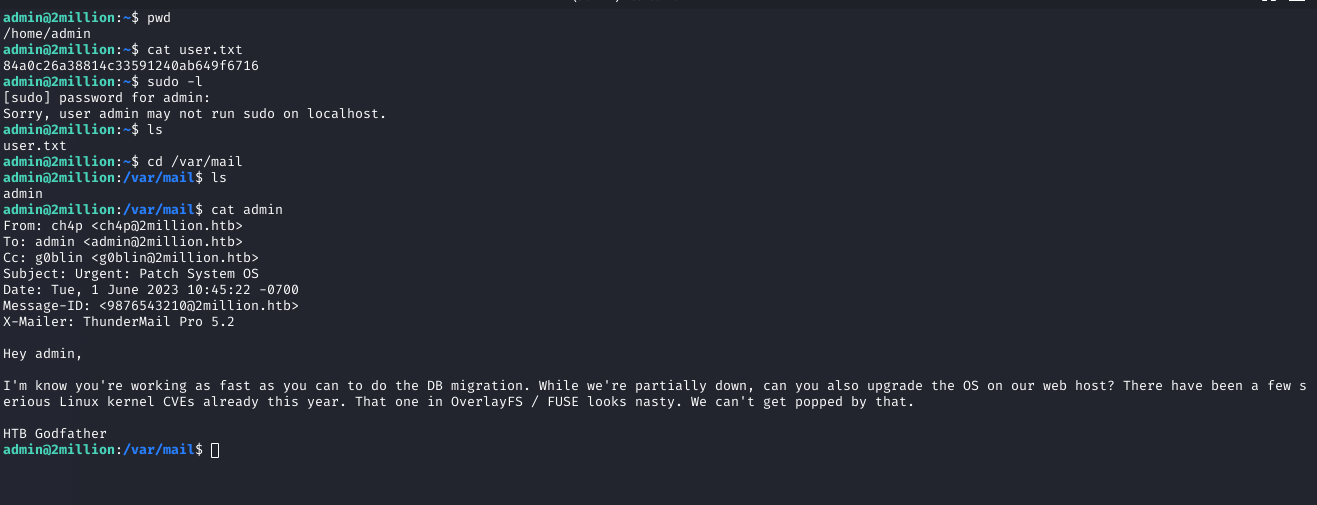 Mail with CVE reference