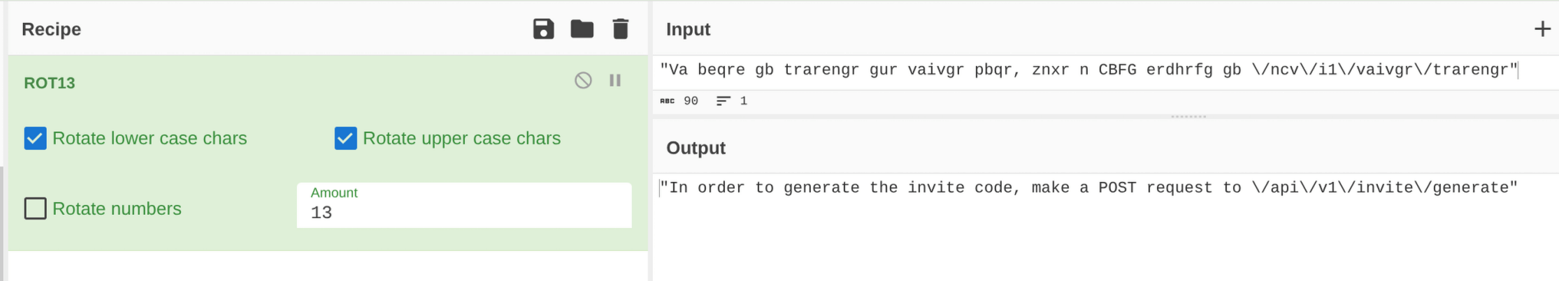 ROT13 decoding