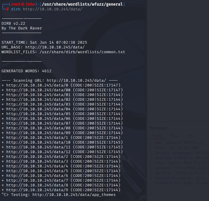 Dirb enumeration