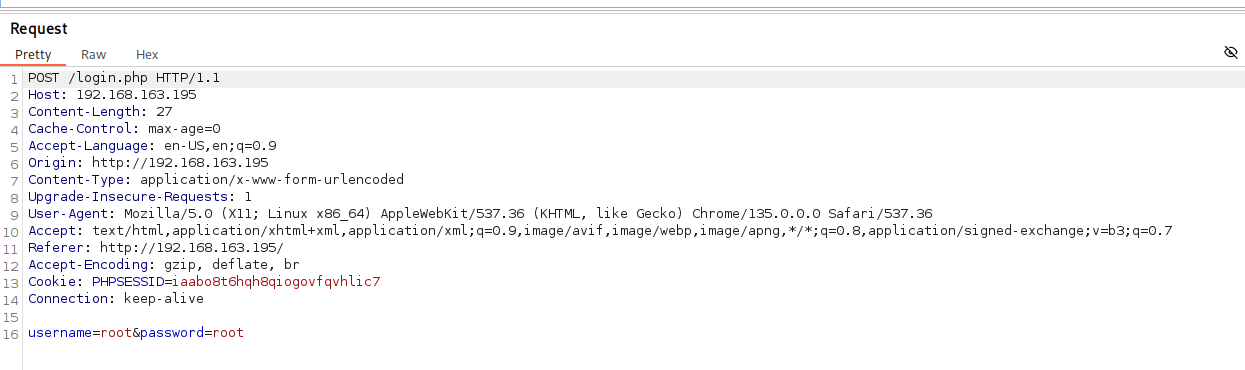 Login request