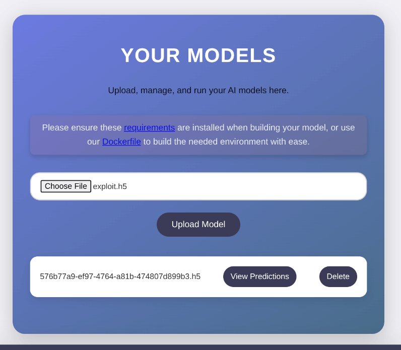 Model upload