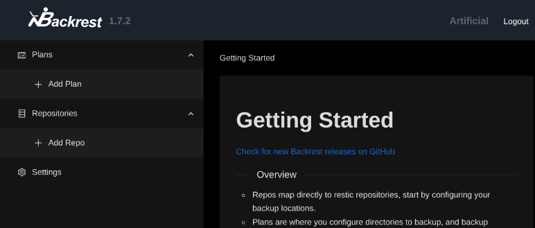 Backrest login