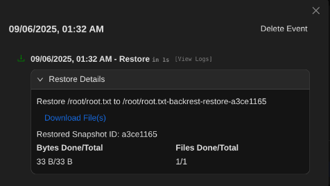 Flag restore