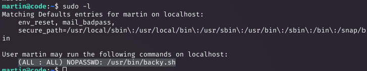 sudo -l