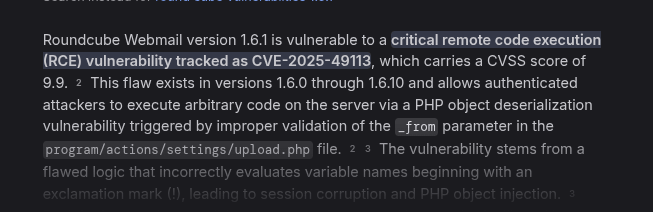 Vulnerability search