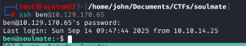 SSH as ben