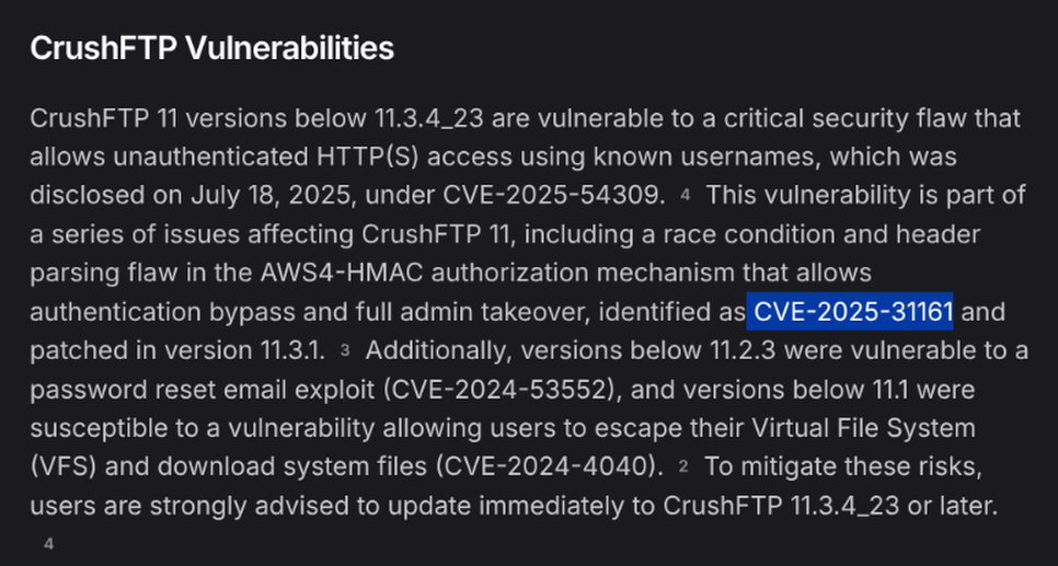 CrushFTP version in source