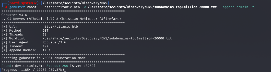 Gobuster vhost