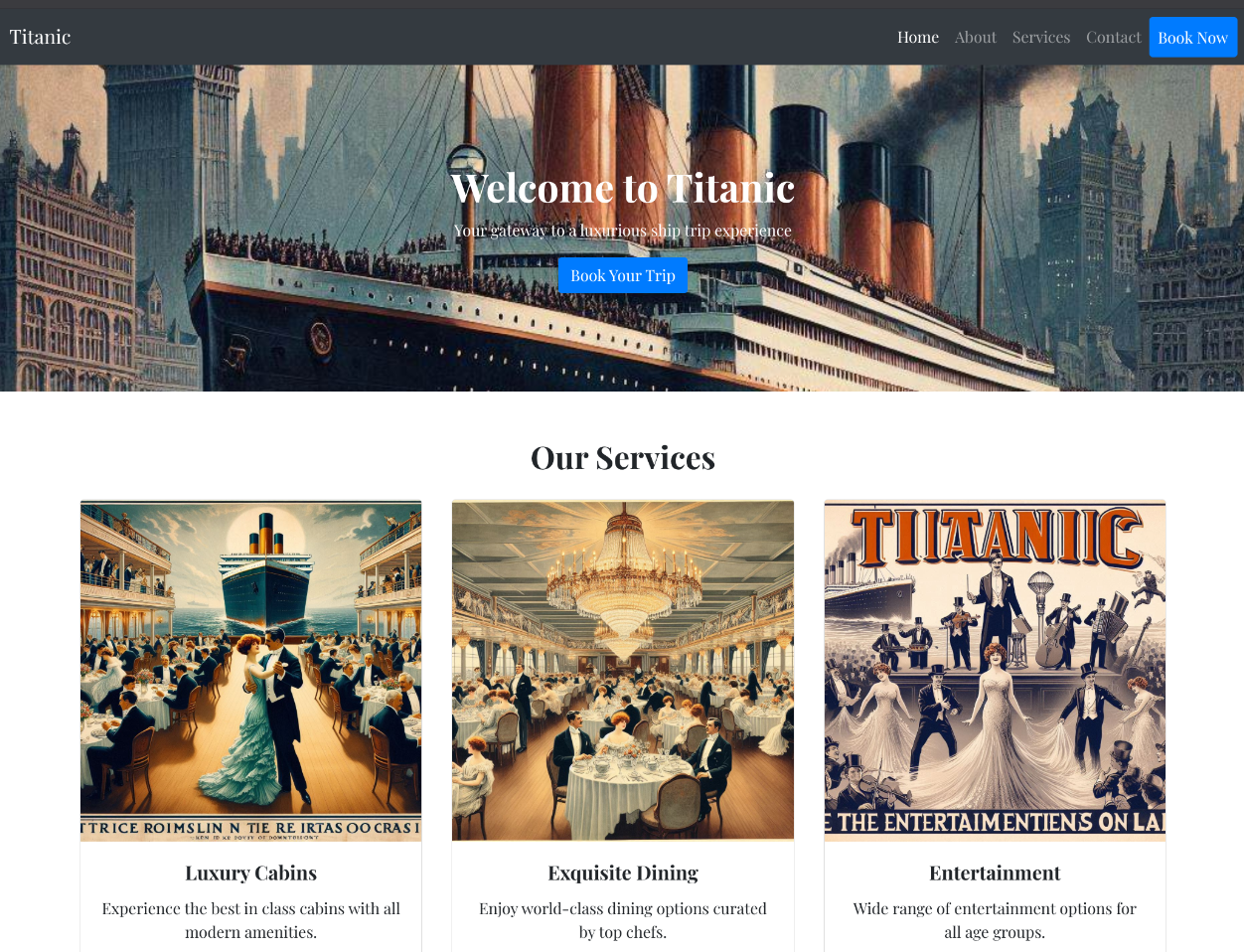 Booking page