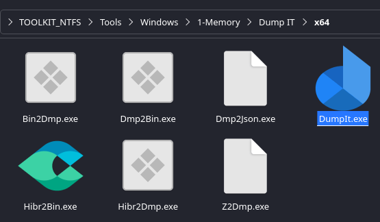DumpIt.exe in 1-Memory folder