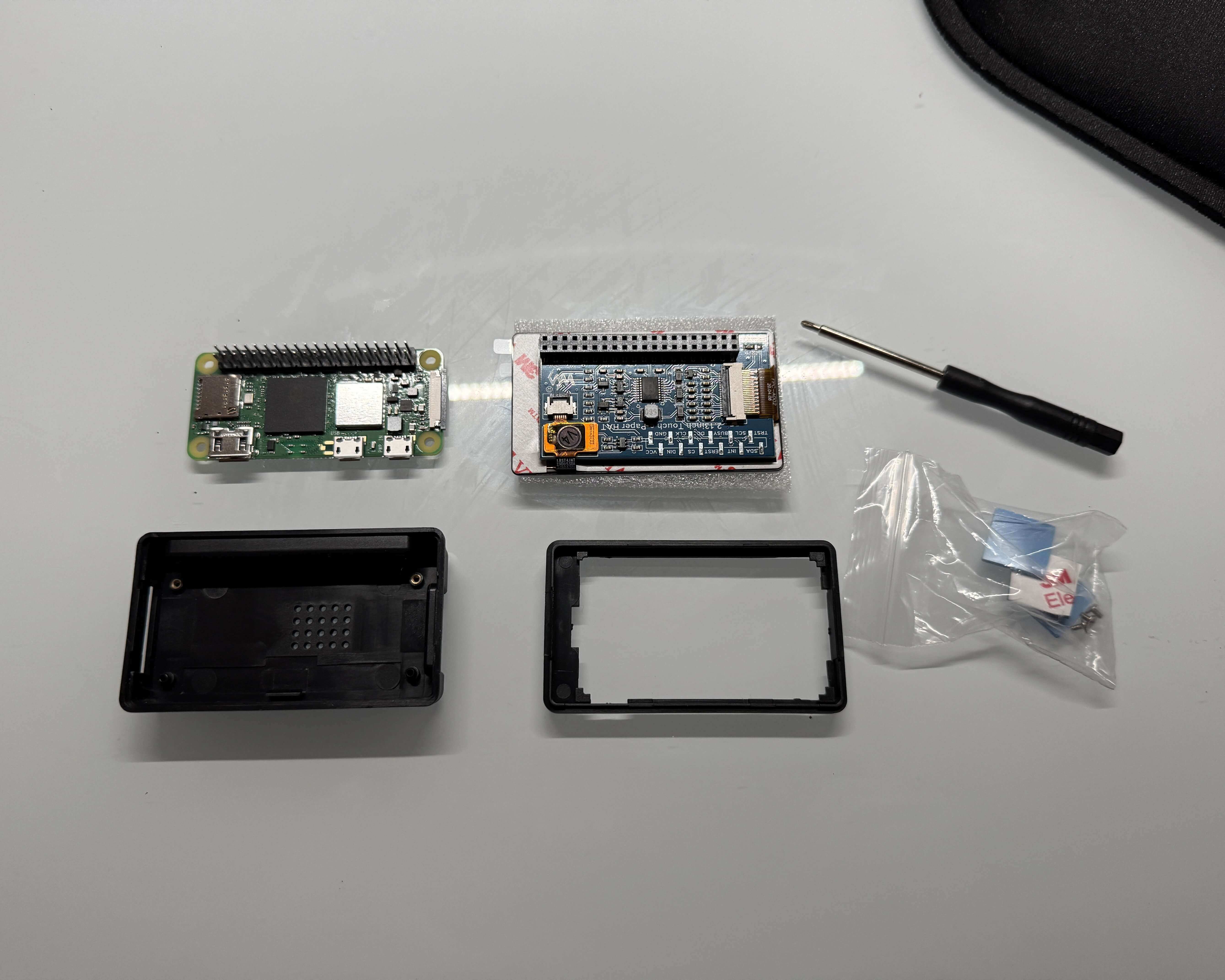 Raspberry Pi Zero W with e-Paper display assembled