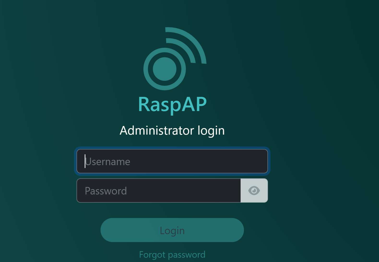 RaspAP web login