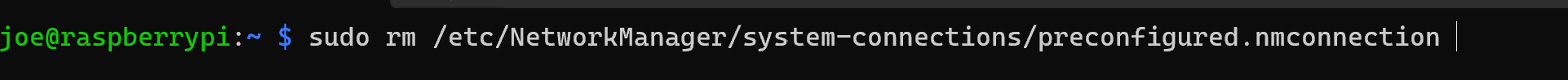 Remove NetworkManager connection