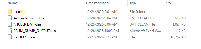 SRUM output Excel, searched for AnyDesk, no results