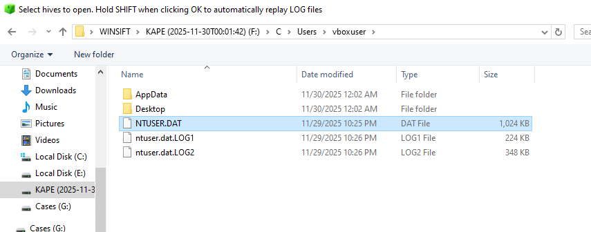 Loading NTUSER.DAT in Registry Explorer and cleaning